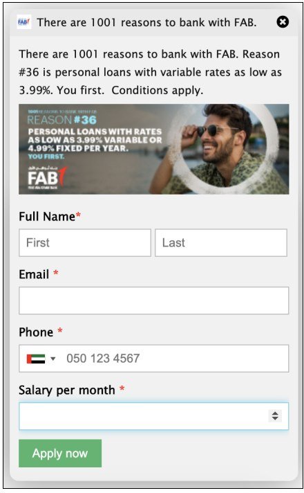 FAB, campaign creative